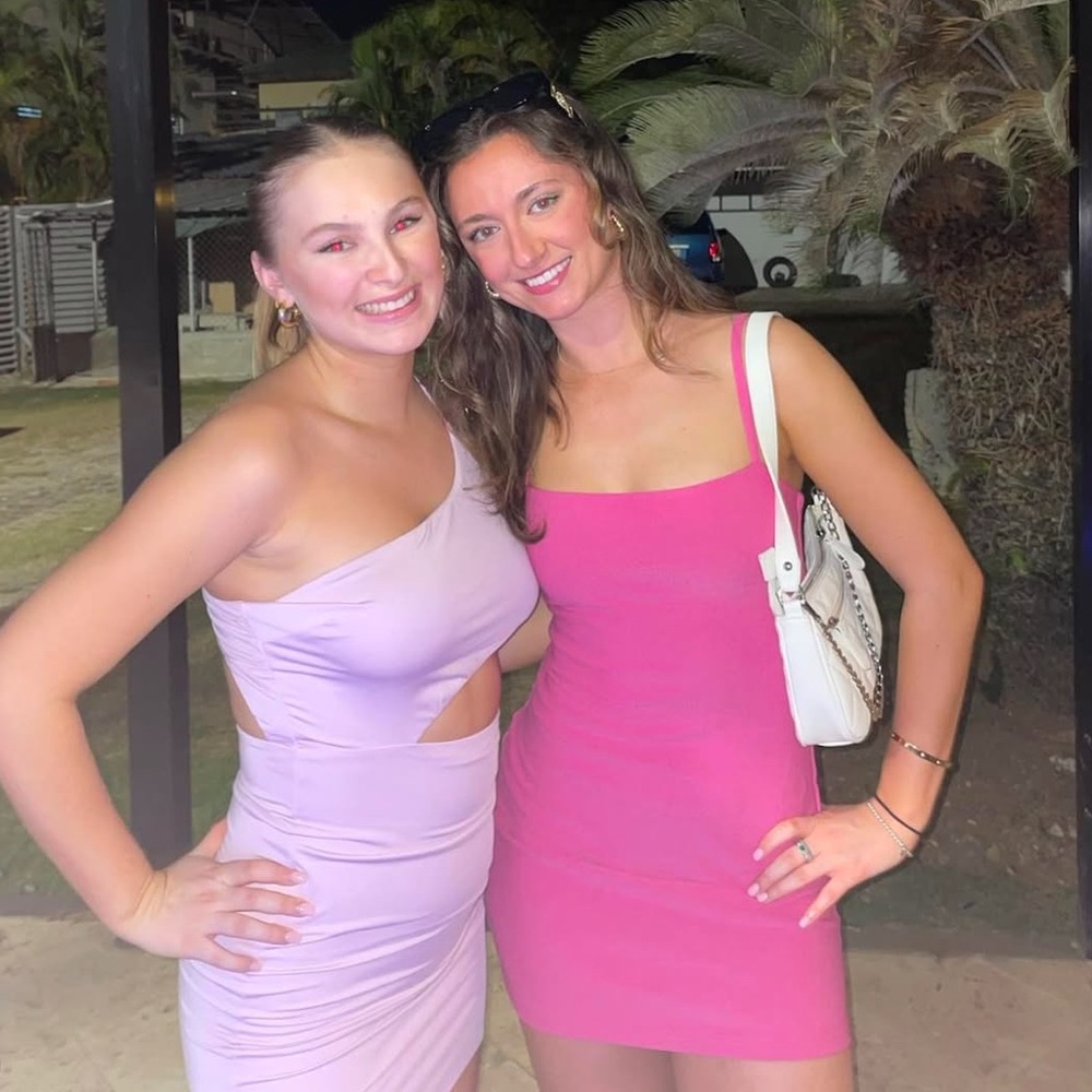 Pink spaghetti strap Lucy in the Sky mini dress. Worn once at sorority event!
